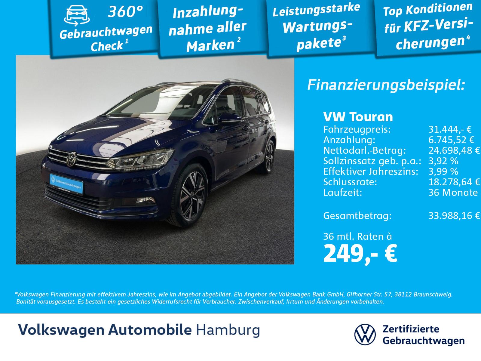 Volkswagen Touran 1.5 TSI Highline DSG AHK Navi SideAssist
