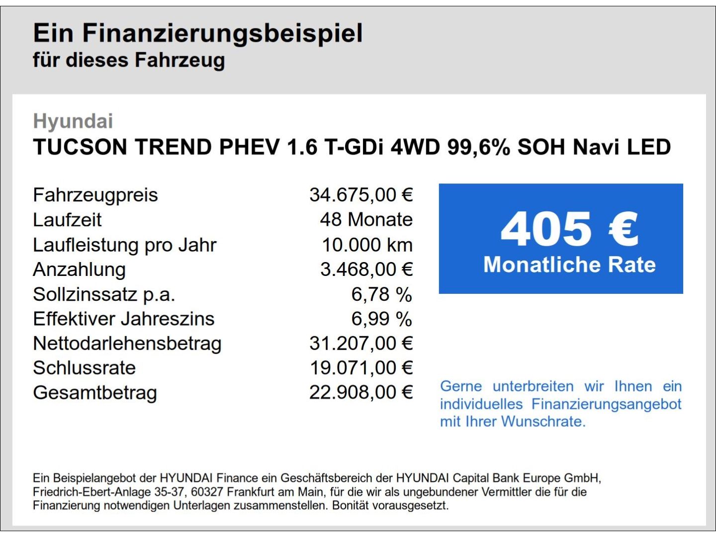Fahrzeugabbildung Hyundai Tucson TREND PHEV 1.6 T-GDi 4WD 99,6% SOH Navi L