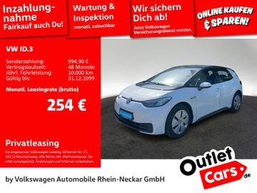 Volkswagen Leasingangebot: Volkswagen ID.3 Pro Performance Navi LED Klima uvm