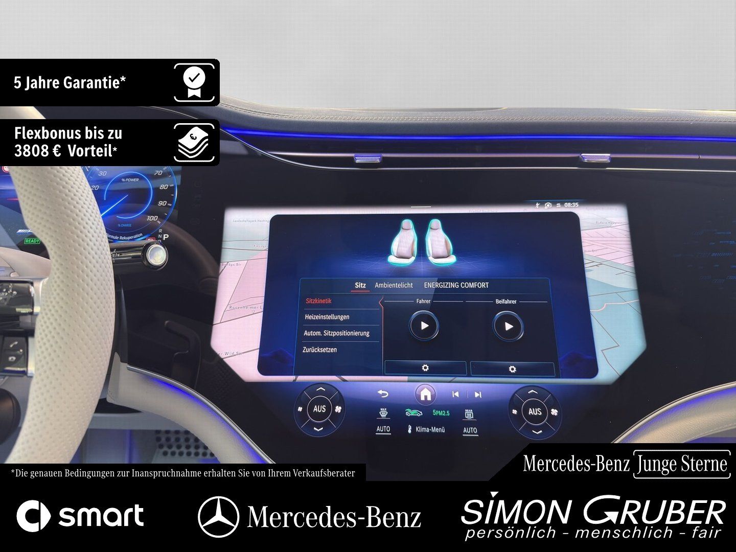Fahrzeugabbildung Mercedes-Benz EQE 43 4M AMG Night Hyper Pano Carbon Nappa TV