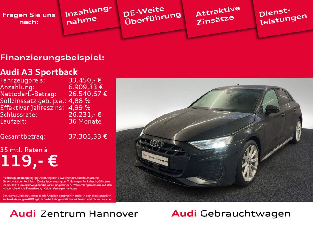 A3 Sportback S line 35 TFSI Kamera Navi LED DAB