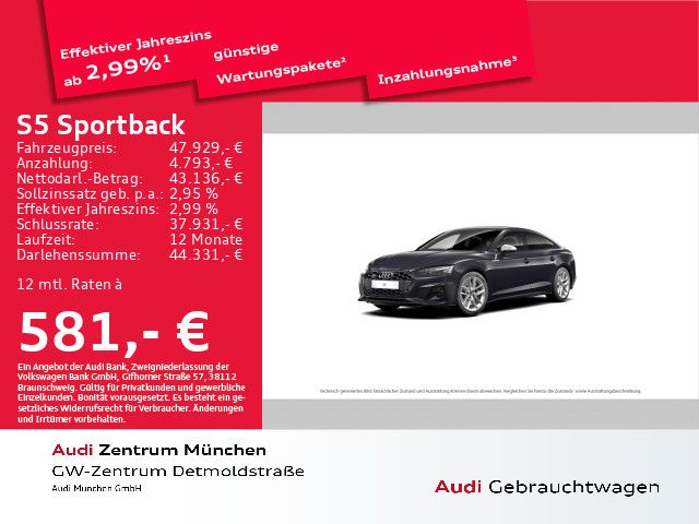 Audi S5 Sportback TDI tiptr. ACC/Virtual+/Navi+/Kamer