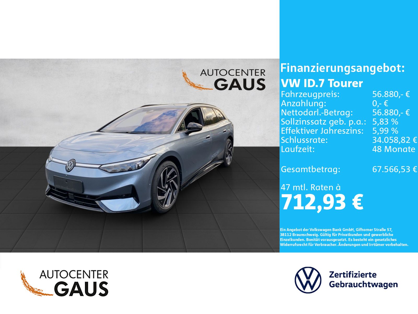 ID.7 Tourer Pro S 210kW Navi*ACC*IQ.Light*Keyles