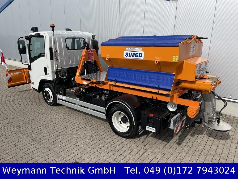 Isuzu NMR Aut Abrollkipp Unihydr Schneeschild Streuer