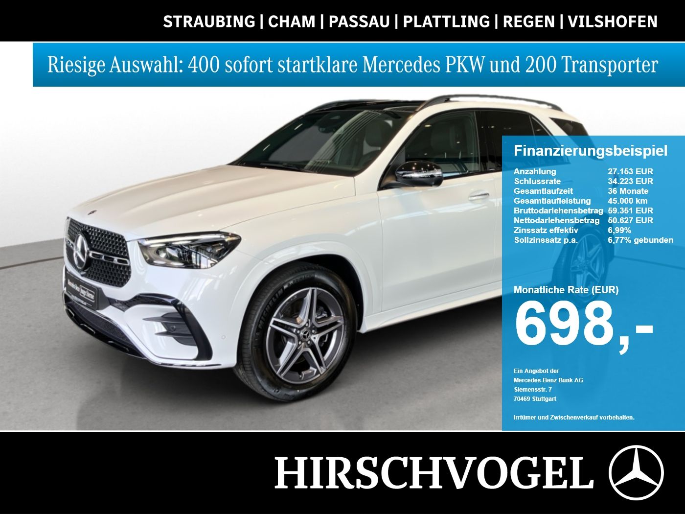 Mercedes-Benz GLE 300 d 4M AMG-Line+AIRMATIC+AHK+DISTRON+Pano