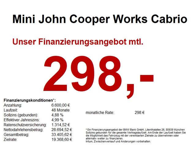 MINI John Cooper Works Cabrio HUD/LED+/NAVI/CAM/ACC