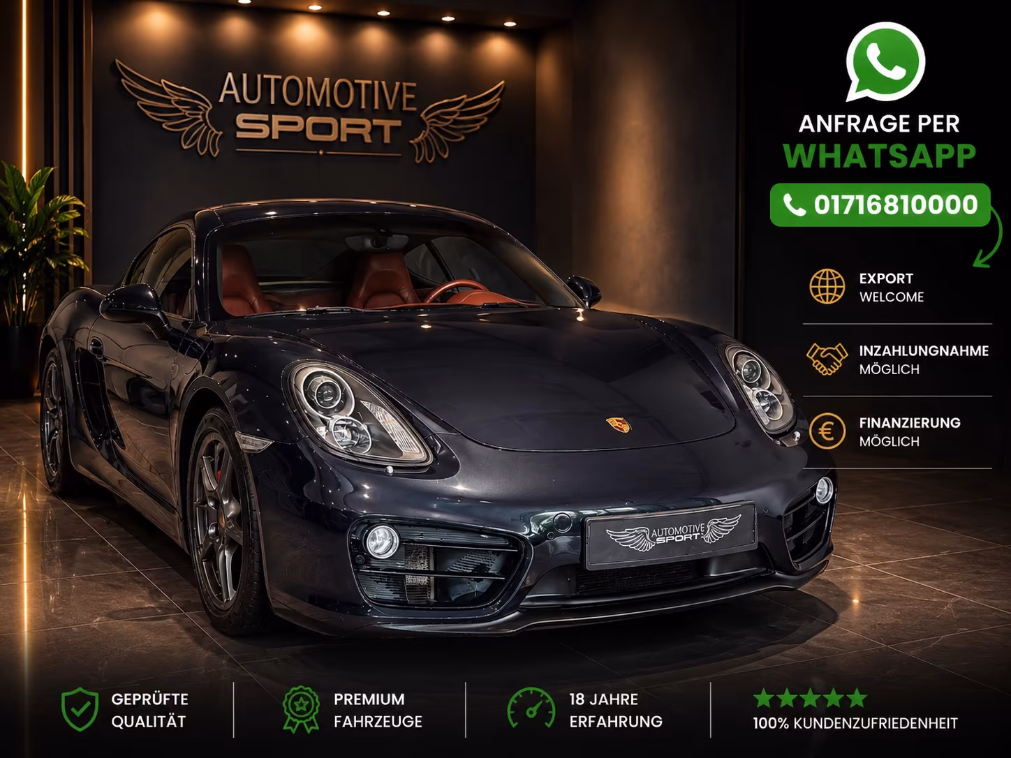Porsche Cayman BLUE 19%MWST* R-CAMERA
