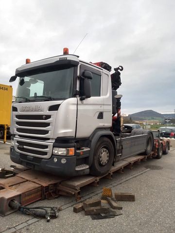 Scania G410 4x2 SZM / Kran Fassi F235 / Motorschaden