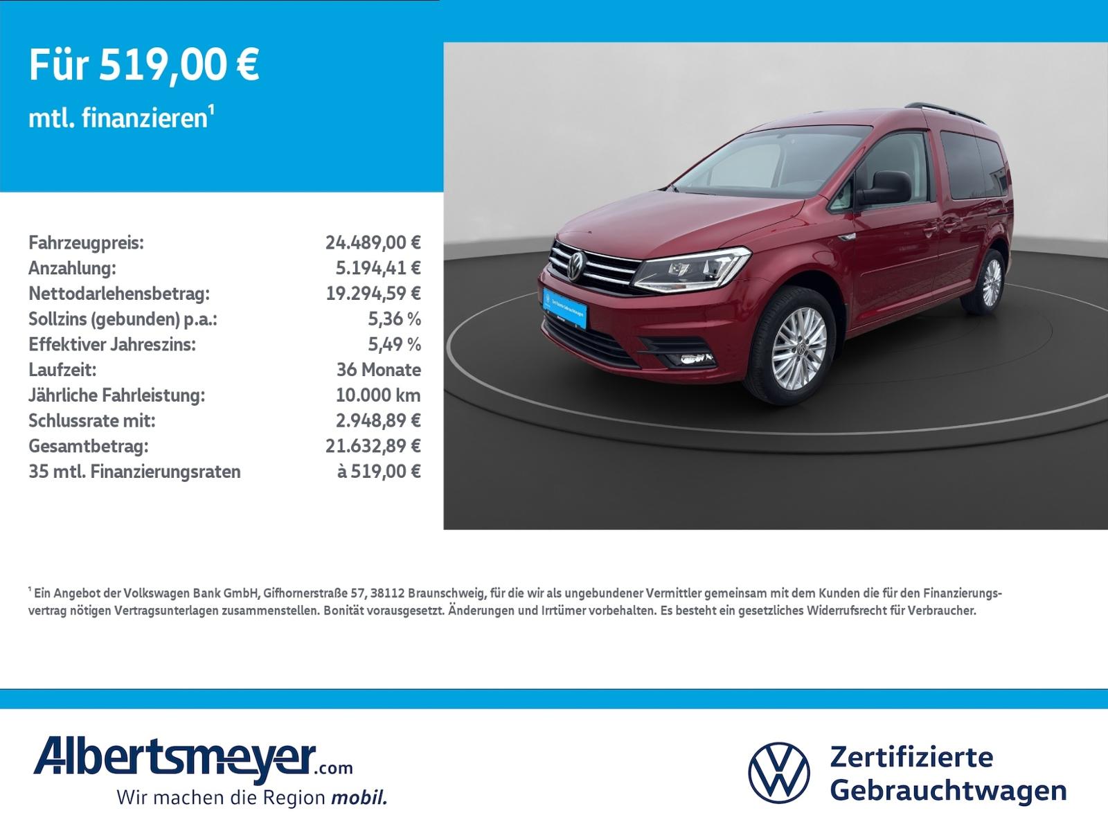 Volkswagen Caddy 1.4 TSI Comfortline +DSG+XENON+AHK+KAMERA+