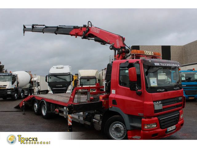 DAF CF 85.410 + FASSI 33ton + transporter edition + 