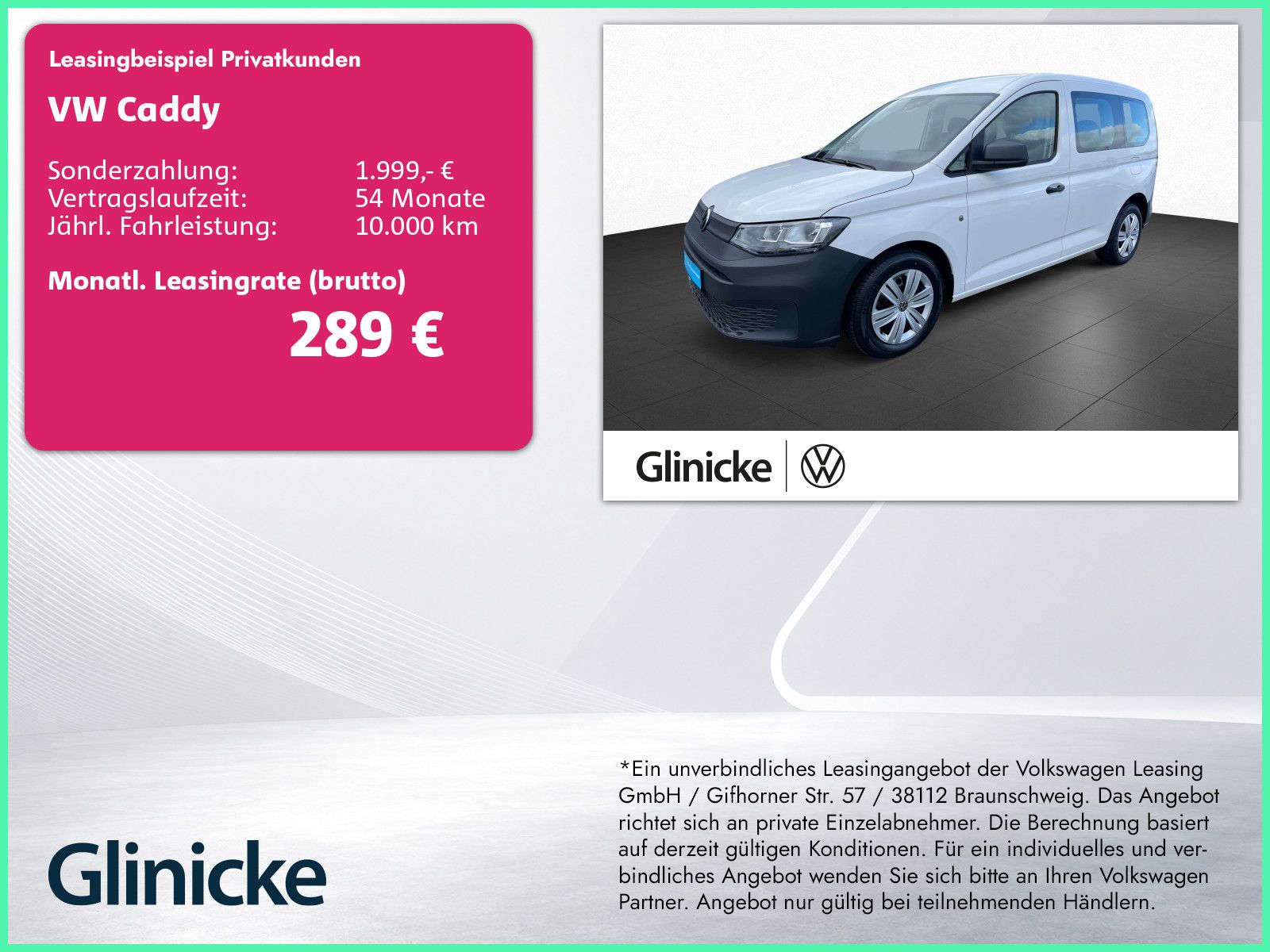 Volkswagen Caddy Kombi 1.5 TSI AHK Klima Lehnenentr. F.sitz