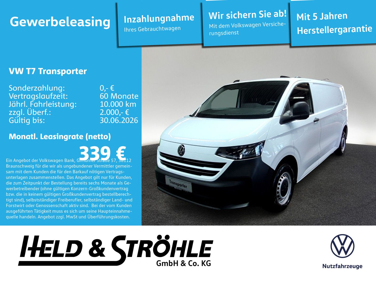 Volkswagen T7 Transporter Kasten 2.0 TDI LR KLIMA !AKTION!