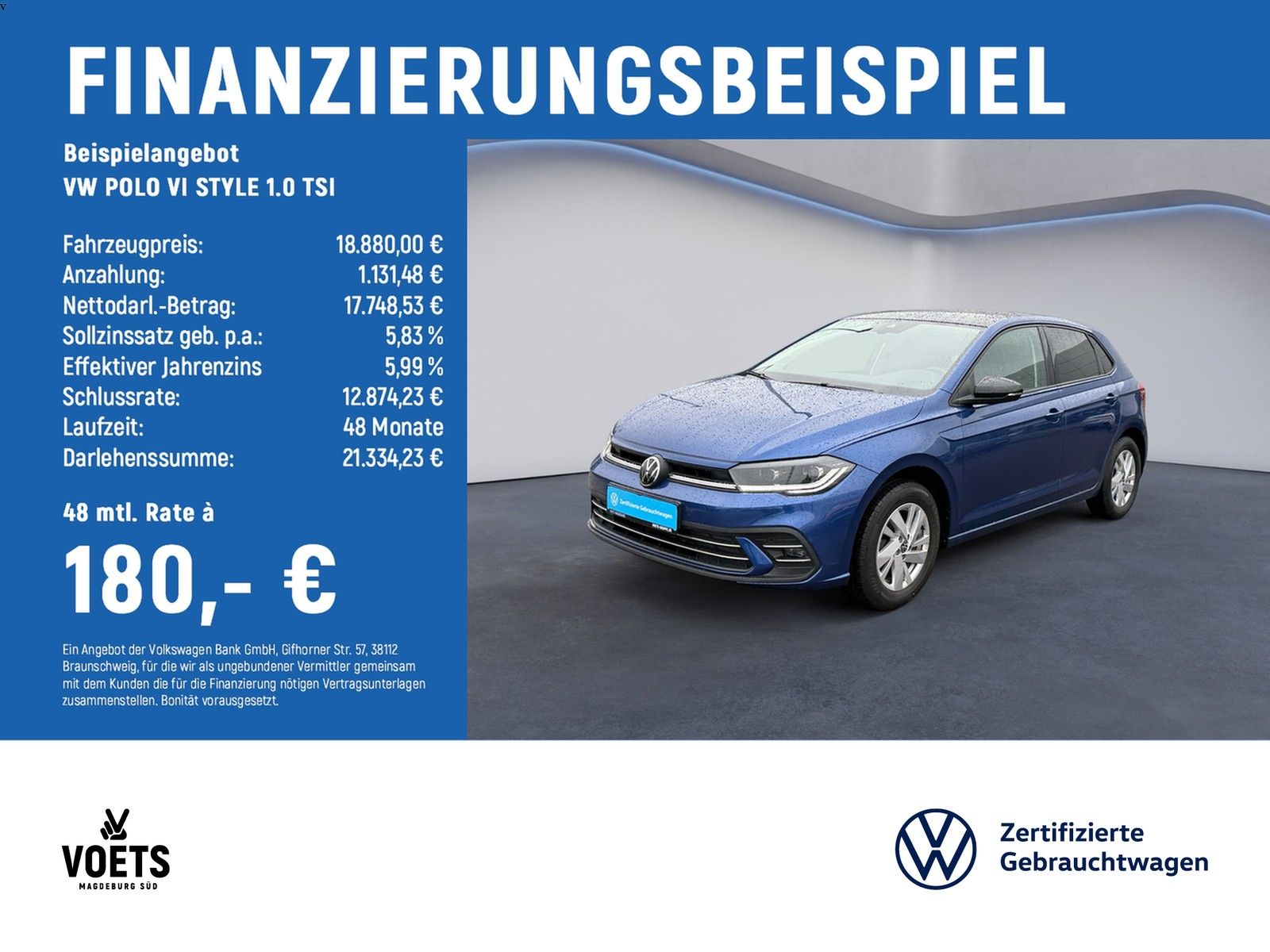 Volkswagen POLO VI STYLE 1.0 TSI IQ-LIGHT+NAVI+IQ.DRIVE+LM+