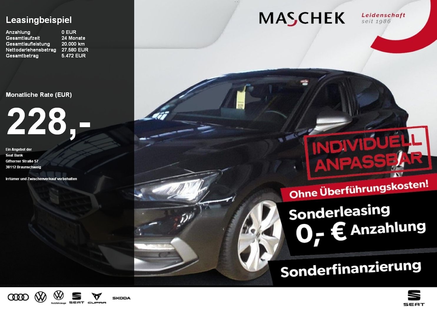 Seat Leon FR 2.0 TDI DSG Navi RearView Sitzh. ACC Amb