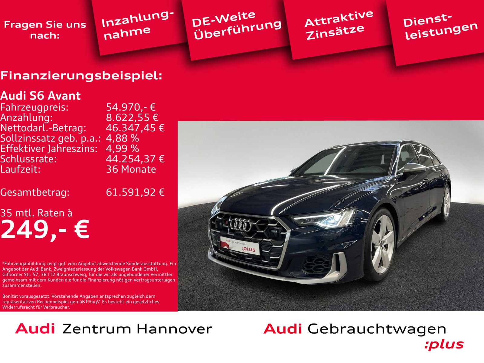 Audi S6 Avant 55 TDI quattro AHK Kamera ACC DAB CarPl