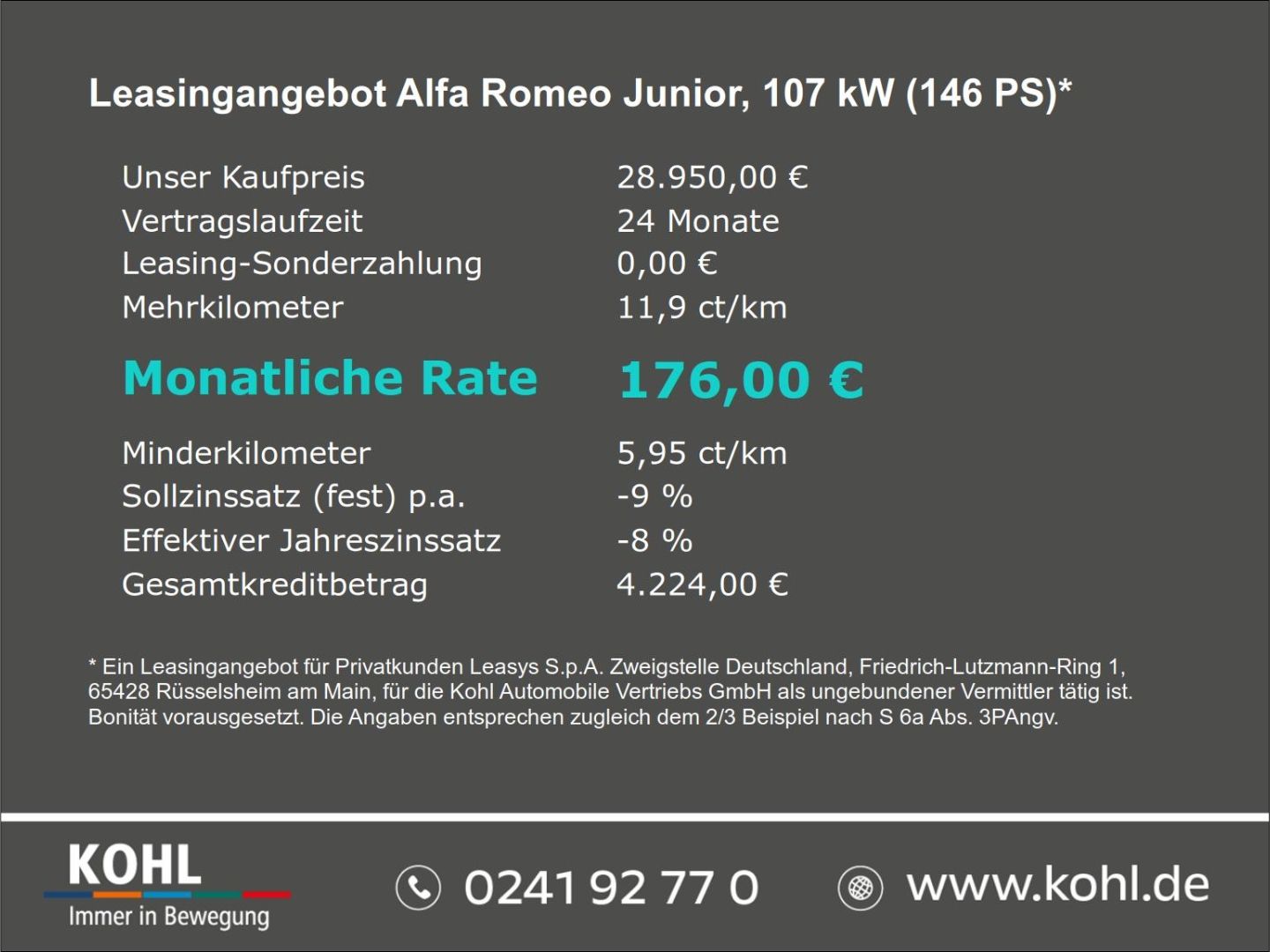 Alfa Romeo Junior Ti Ibrida 1.2 VGT Hybrid 145PS Navi Rückf imagem 3