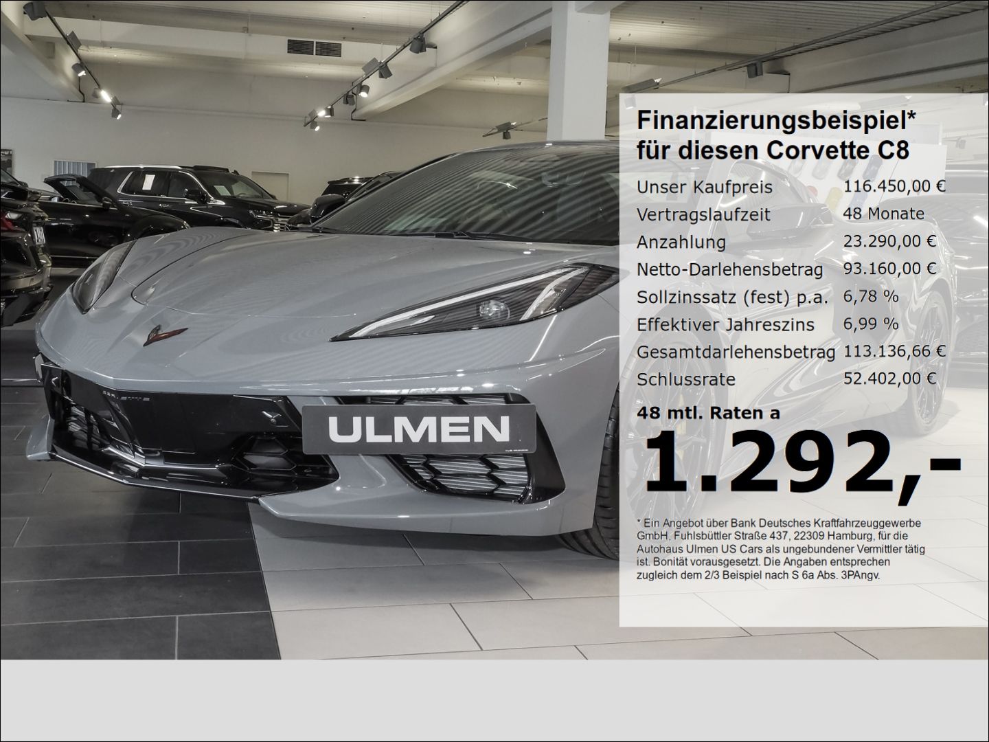 Corvette C8 Stingray Cabriolet 3LT Frontlift Vollausstatt