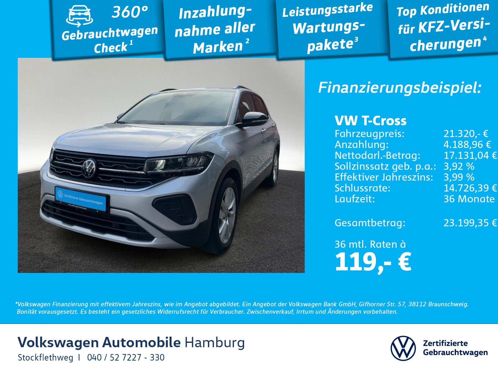 Volkswagen T-Cross 1.0 TSI Life Navi ACC Sitzhzg CarPlay