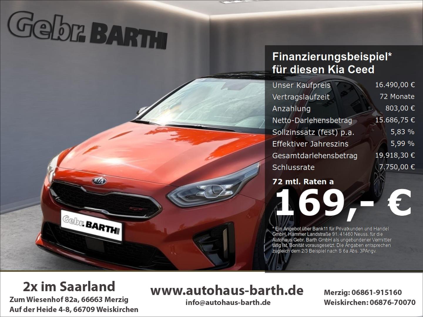 Kia Ceed GT El. Panodach Navi Leder Memory Sitze Sou