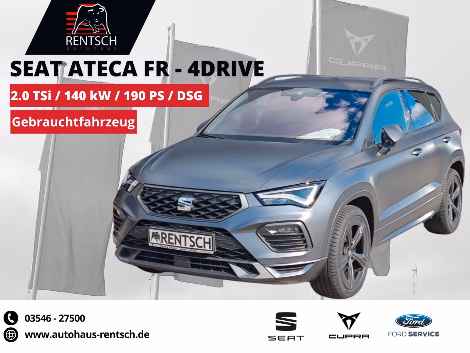 Seat Ateca FR 2.0 TSI 4Drive DSG *NAVI*SHZ*Matt Folie