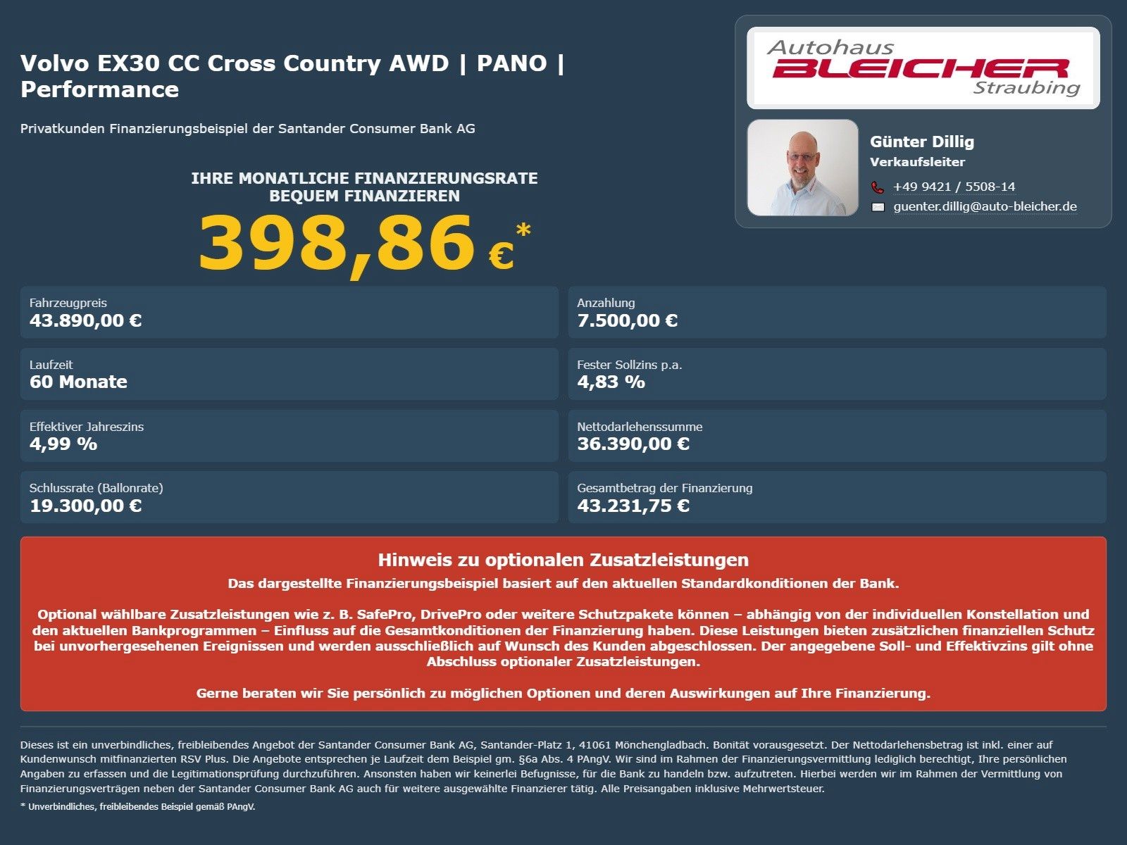 Fahrzeugabbildung Volvo EX30 CC Cross Country AWD | PANO | Performance