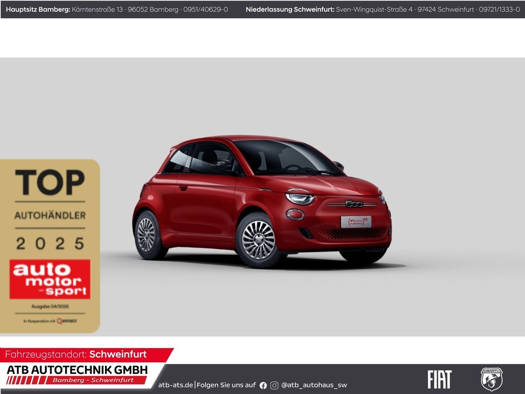 Fiat 500e 23,8 kWh RED Apple CarPlay Klimaautom DAB