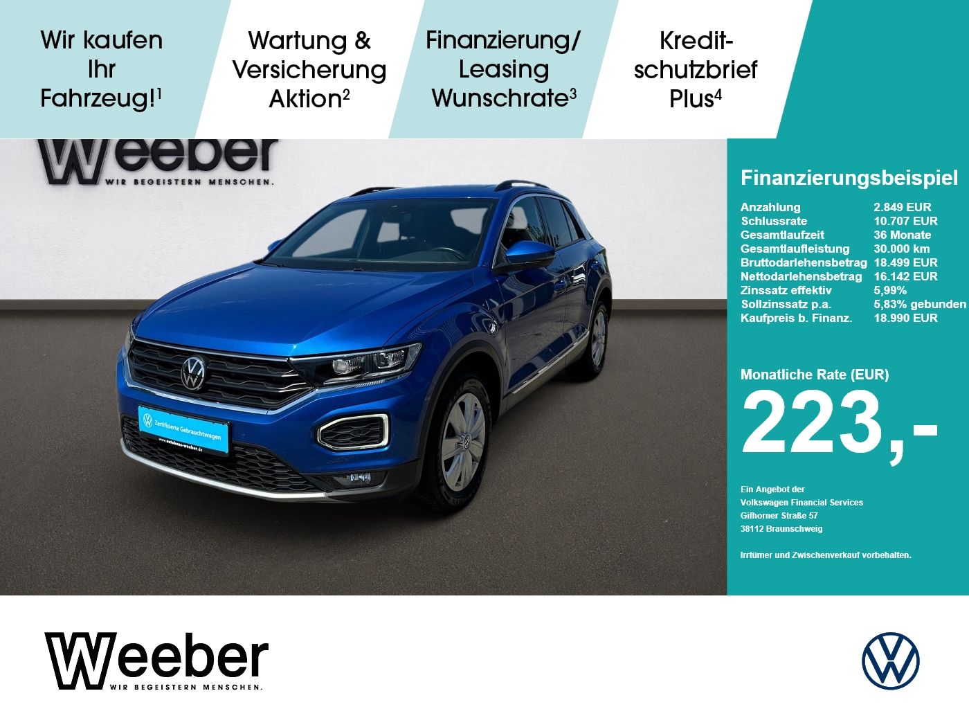 Volkswagen T-Roc Sport *PDC*AHK*NAVI*PANO*ACC*LED*17 LM*