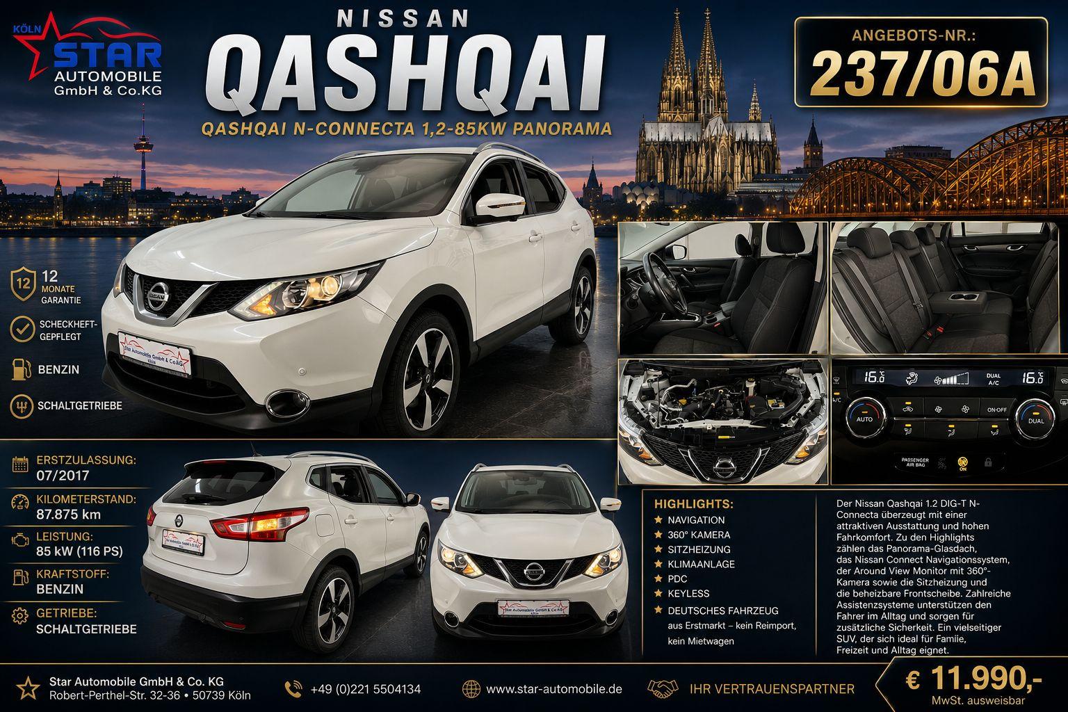 Nissan Qashqai N-Connecta 1,2-85kW PANORAMA SH NAVI EU6