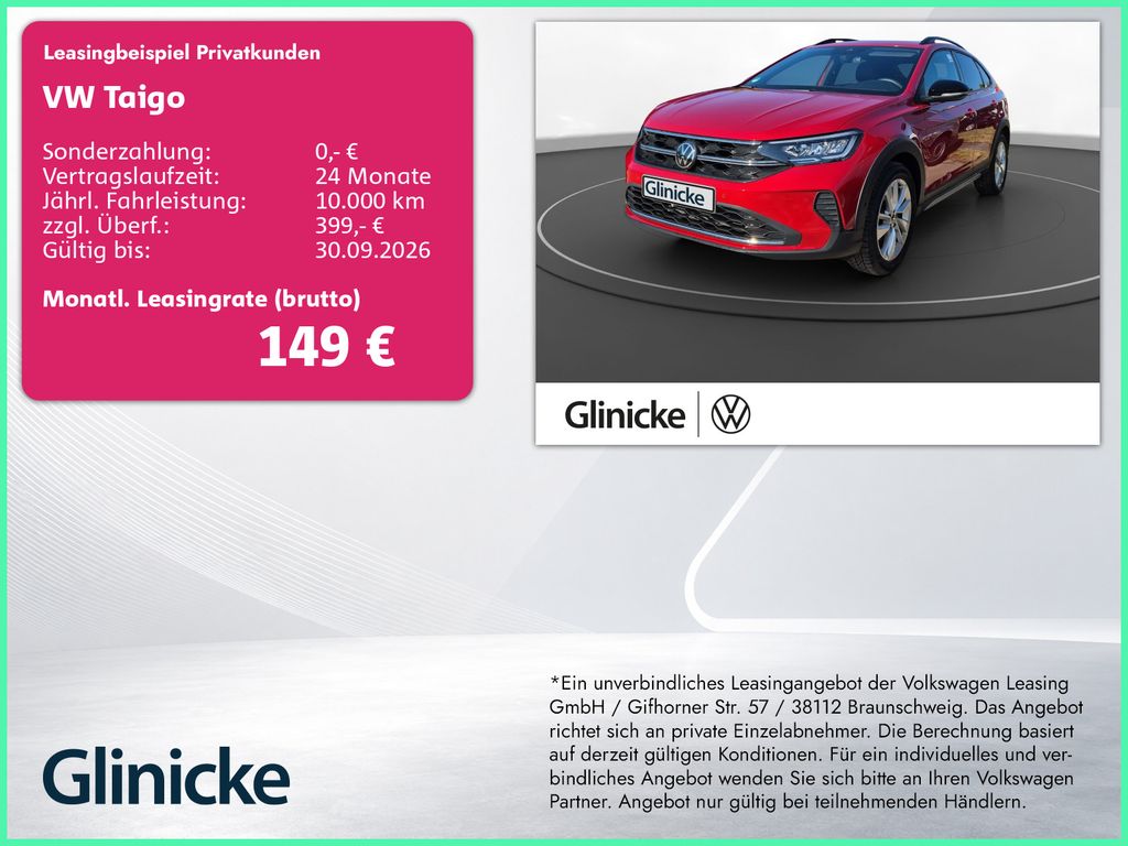 Volkswagen Taigo 1.0 TSI Navi AHK SiHz Carplay ACC