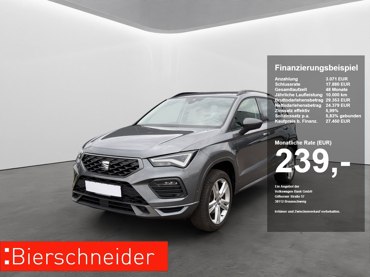 Seat Ateca 2.0 TDI DSG FR LED NAVI AHK 18 KAMERA PARK