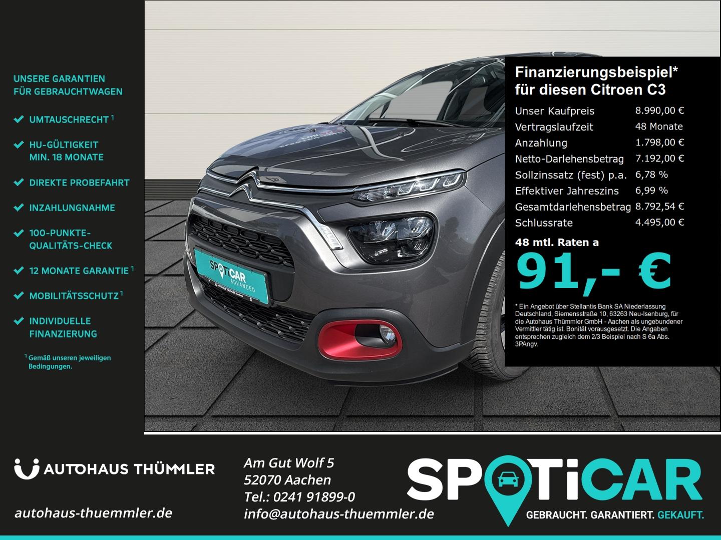 Citroën C3 C-Series 1.2 PureTech 83 EU6d Klimaautom SHZ 