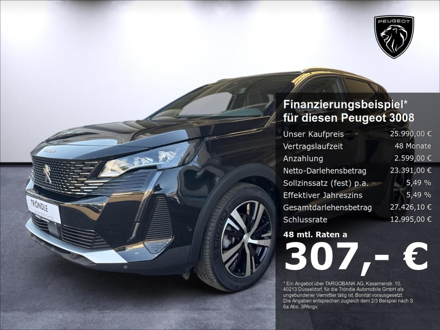 Peugeot 3008 Hybrid 136 GT El. Panodach Navi  LED ACC Ca