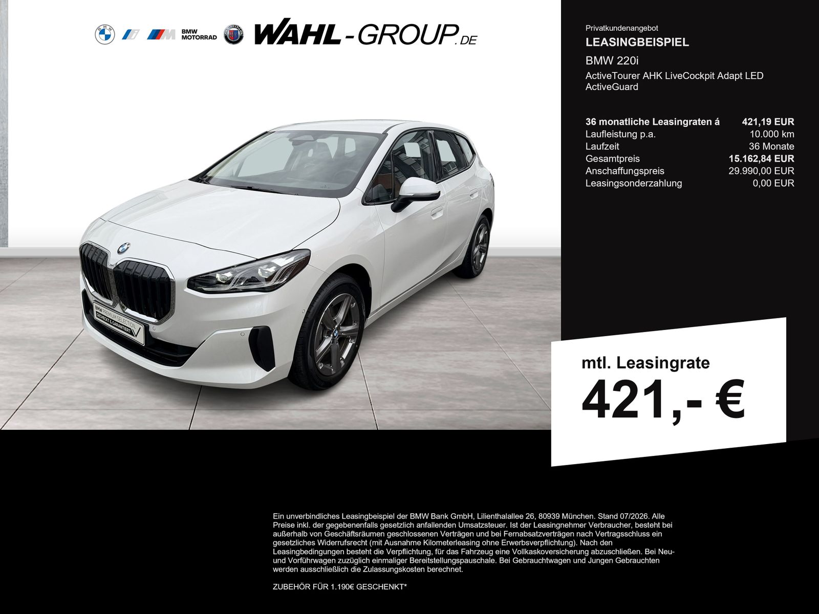 BMW 220i ActiveTourer AHK LiveCockpit Adapt LED Acti