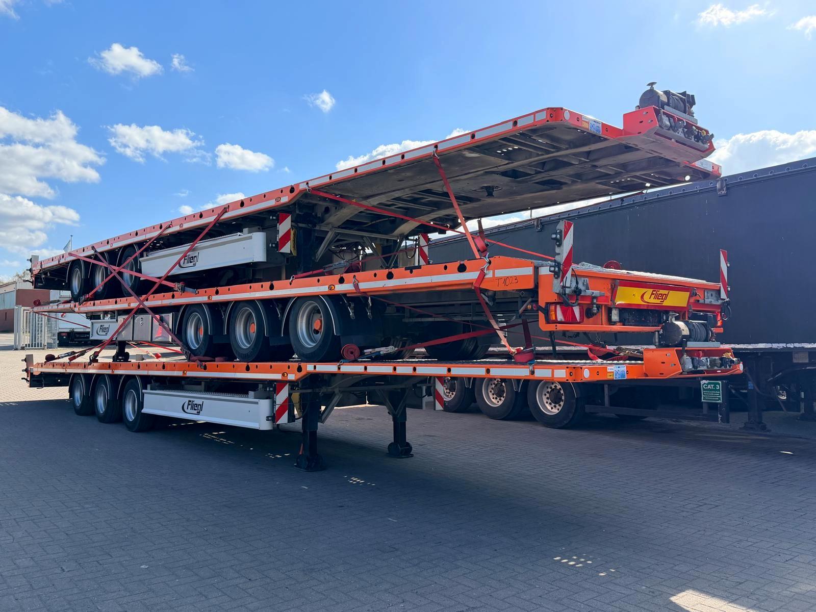 Fliegl SDS 380 Fahrzeugtransporter Plateau E-Seilwinde