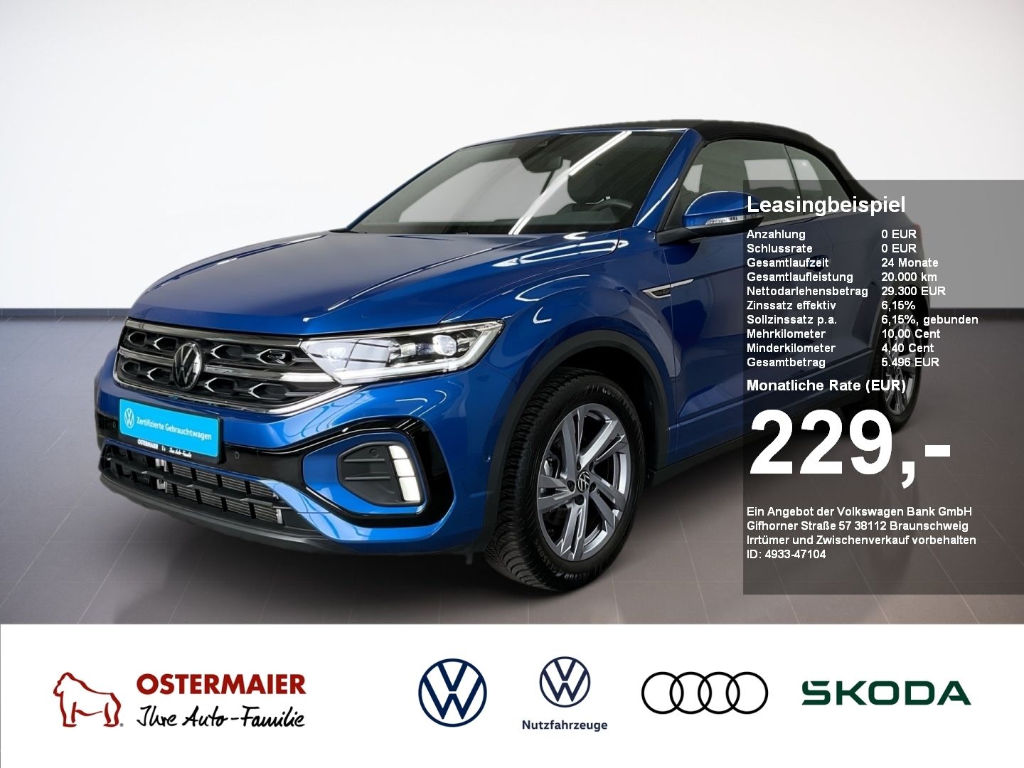 Volkswagen T-Roc Cabriolet R-LINE 1.5TSI 150PS DSG NP.50T A