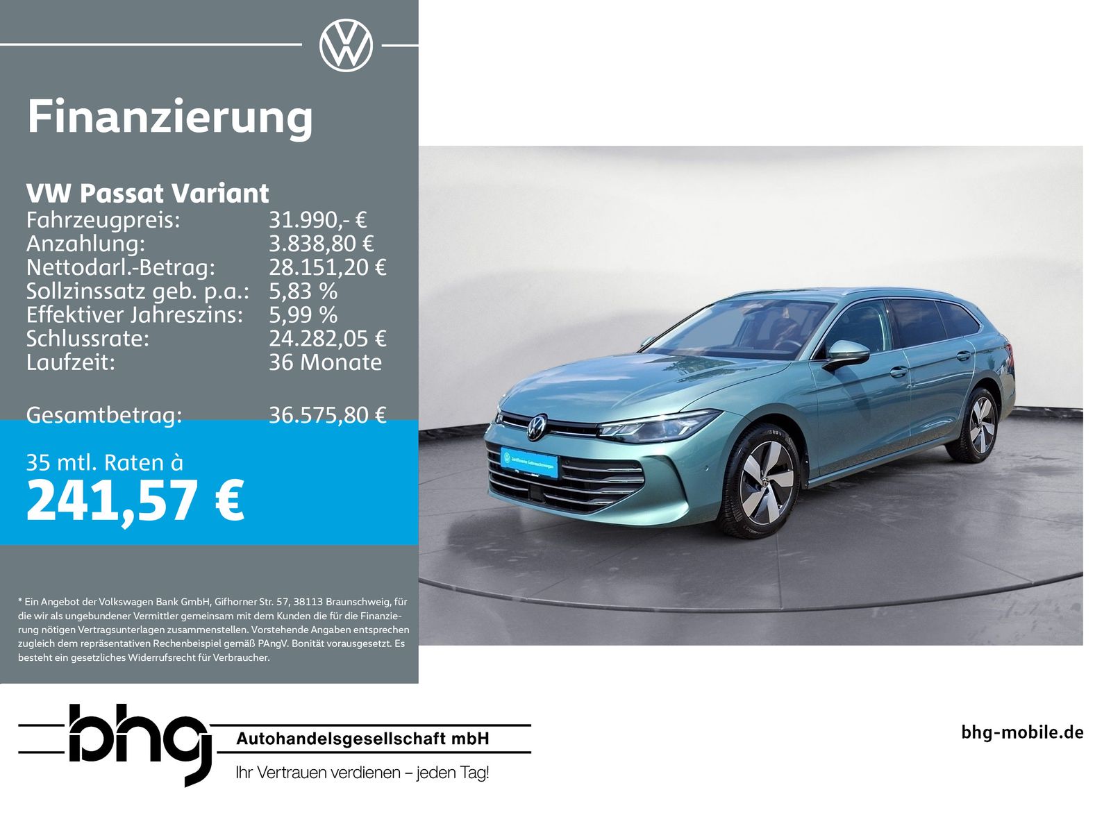 Volkswagen Passat Variant 2.0TDI DSG Business Standhzg Lede