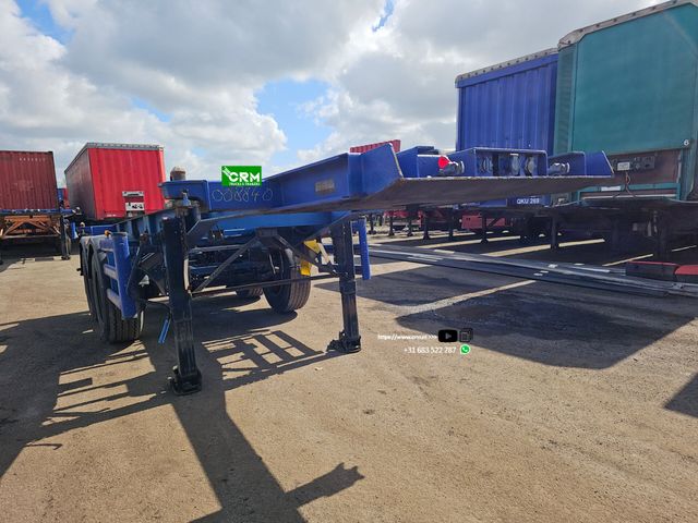 Renders 2 axle 20 ft container chassis  steel  springs b