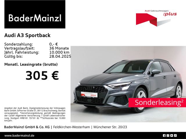 Audi A3 Sportback 40 TFSIe S line AHK Matrix B&O Kam.