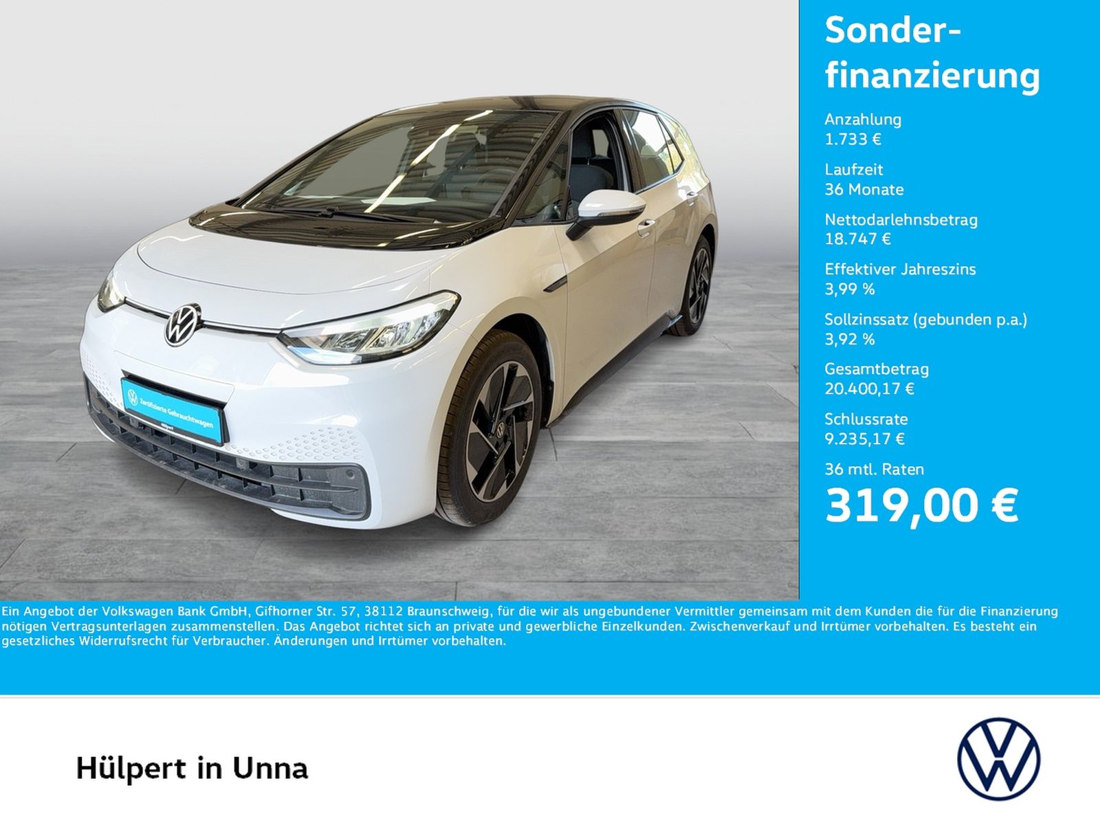 Volkswagen ID.3 Pure Performance ACC LM18 NAVI CARPLAY