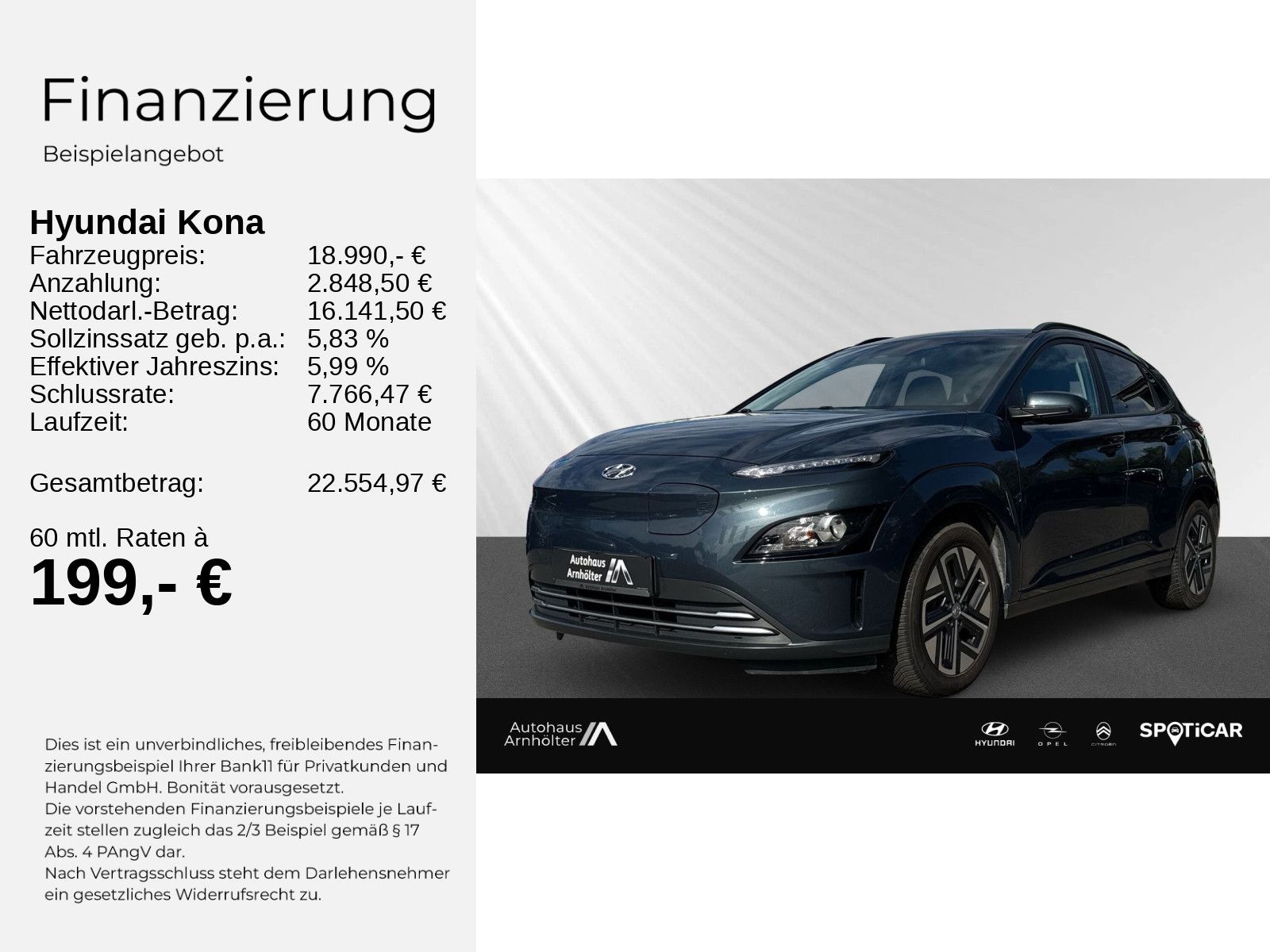 Hyundai KONA EV 39,2kWh EDITION 30+ +NAVI+WÄRMEP+LED+LM+ imagem 2