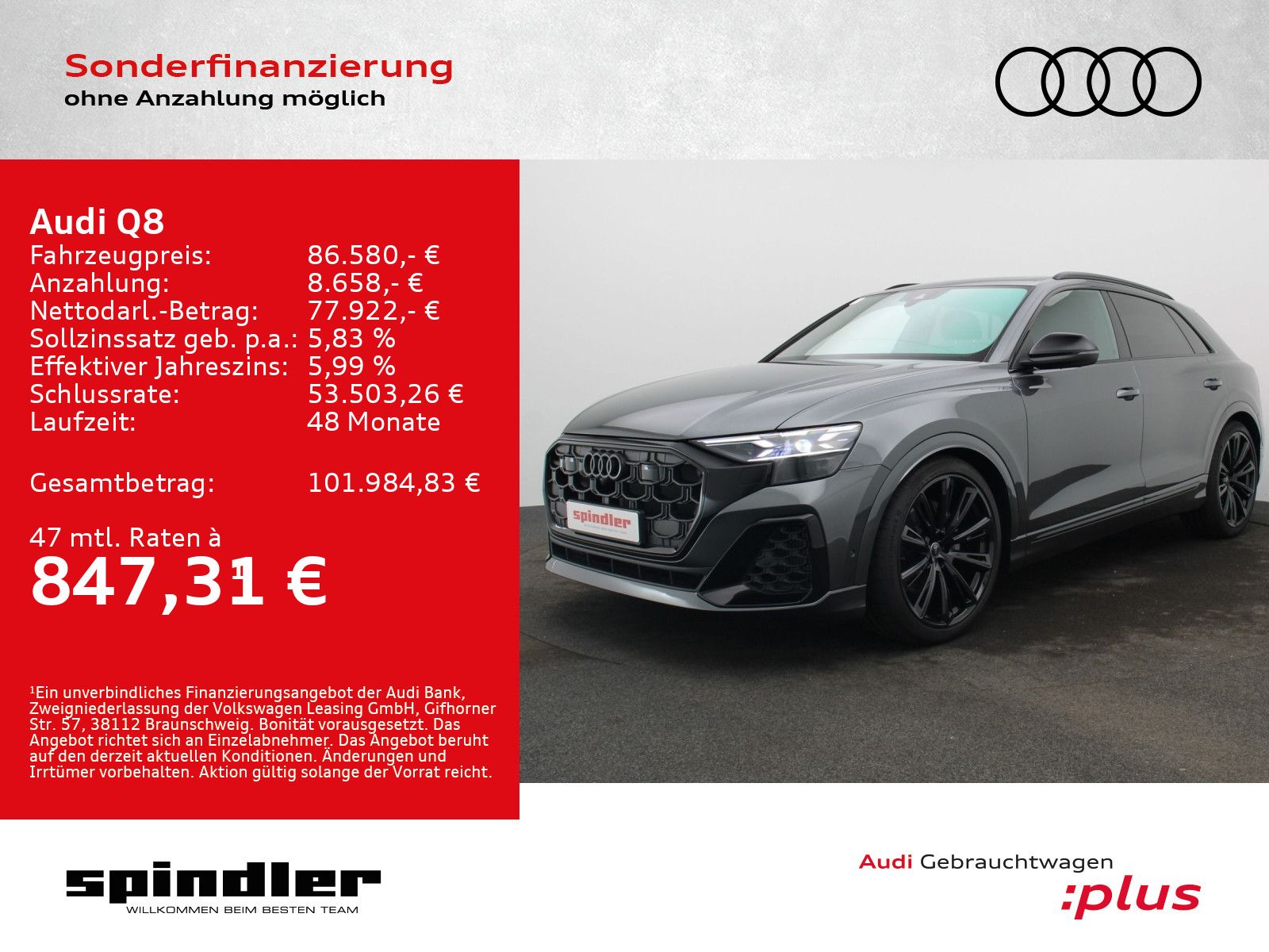 Audi Q8 S-Line 55 TFSI quattro / Pano, Laser, Standh
