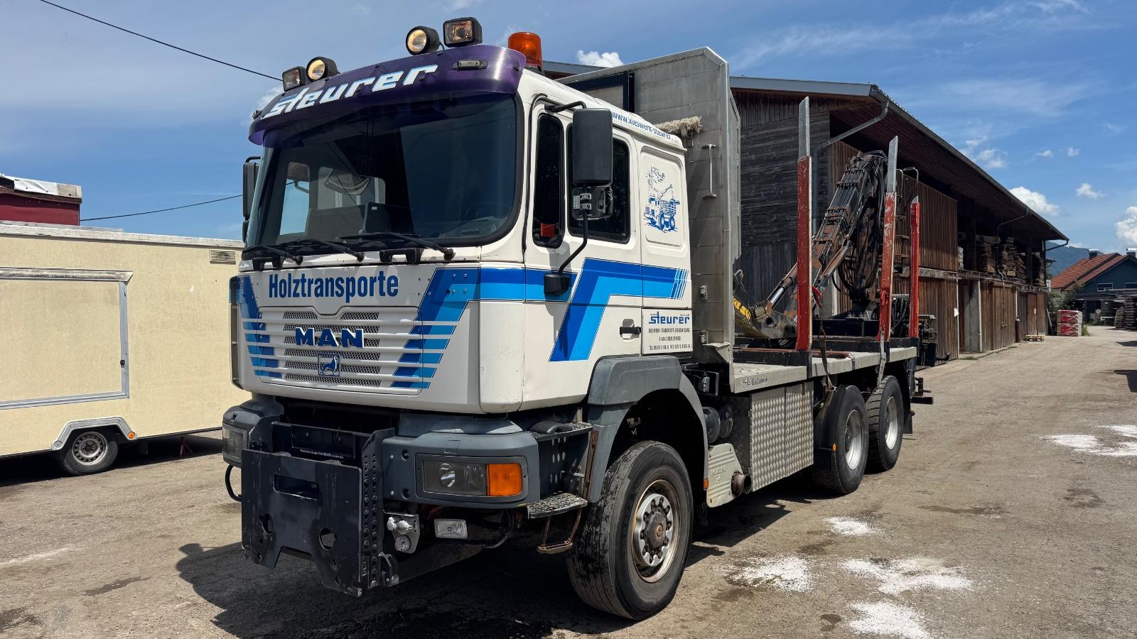 MAN 33.464 DFALC 6x6 Allrad Holzlkw mit Kran Bj 2003