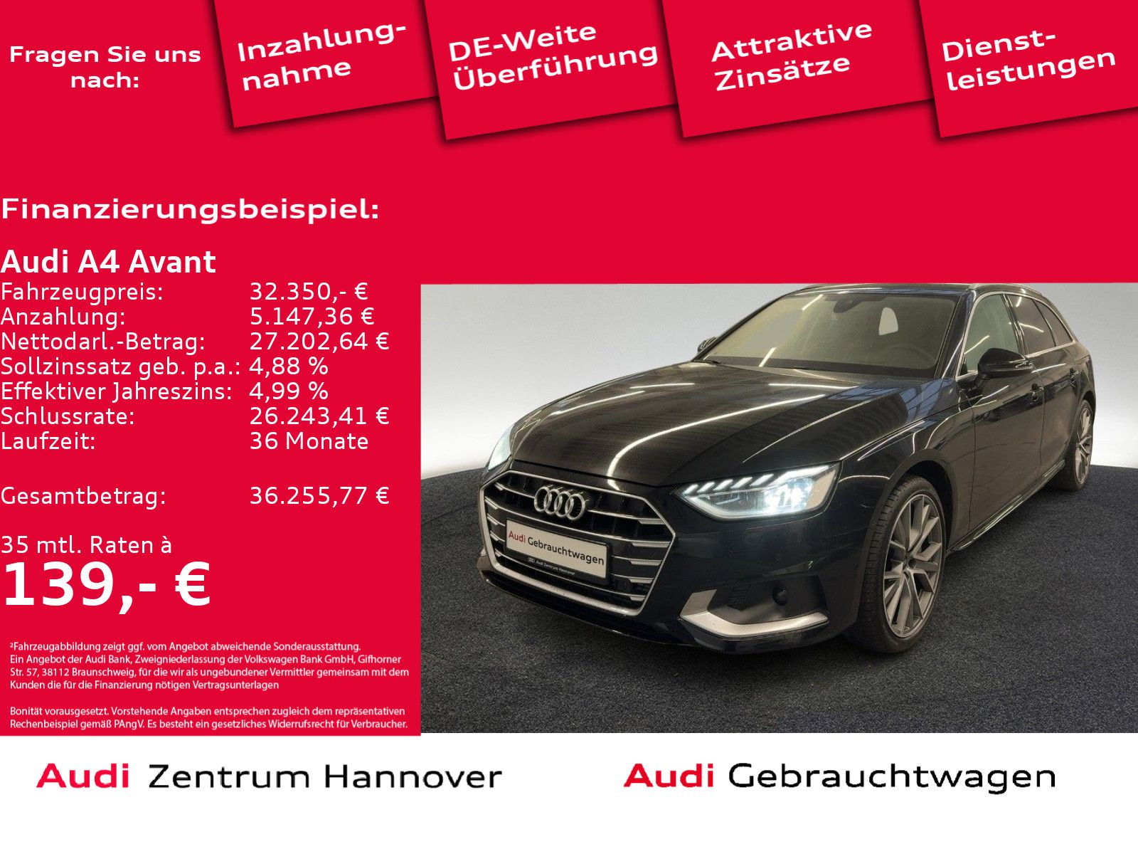 Audi A4 Avant advanced 40 TFSI Head-Up Matrix Kamera