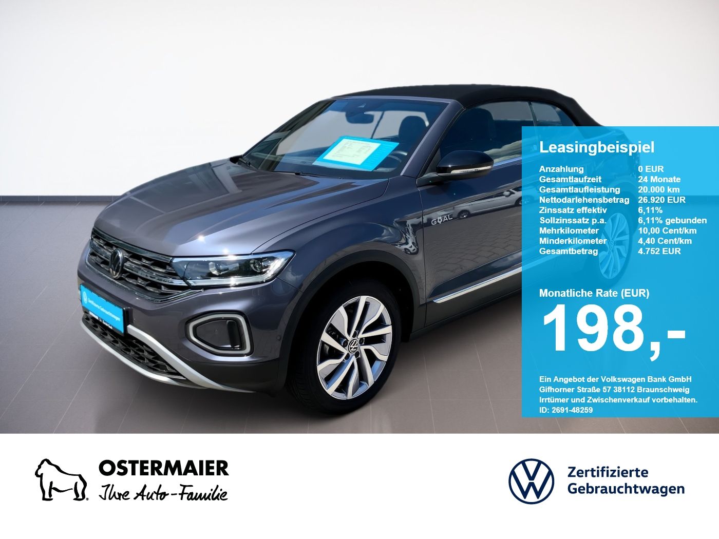 Volkswagen T-Roc Cabriolet STYLE GOAL 1.5TSI DSG NP.47T NAV