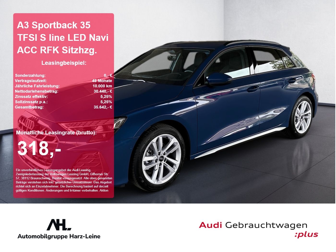 Audi A3 Sportback 35 TFSI S line LED Navi ACC RFK Sit