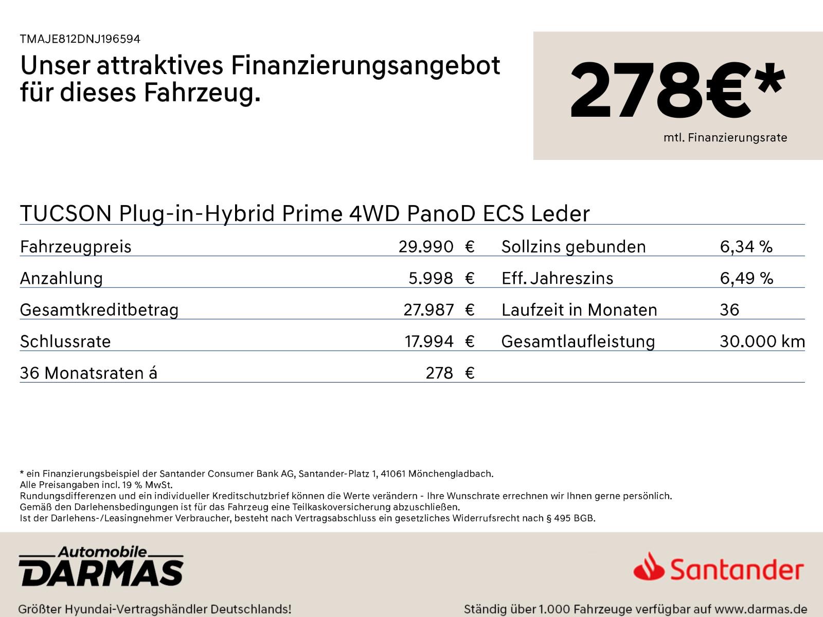 Hyundai TUCSON Plug-in-Hybrid Prime 4WD PanoD ECS Leder