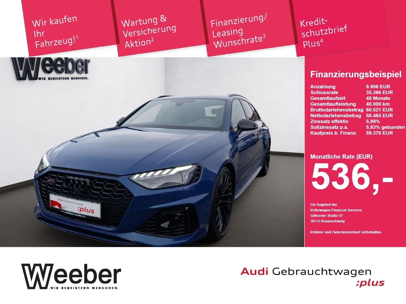 Audi RS 4 Avant quattro *B&O*HUD*NAVI*BLACKSTYLE*RS-A