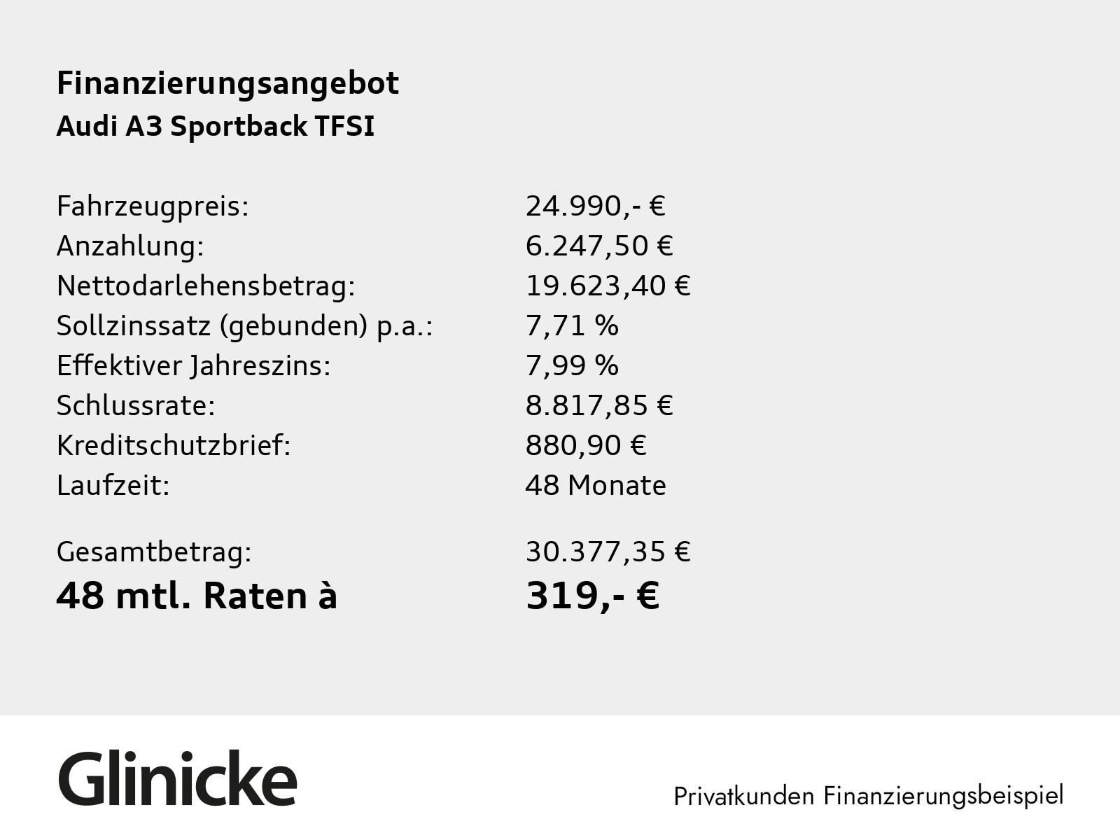 Audi A3 Sportback 30 TFSI NEUBESTELLUNG MJ2026