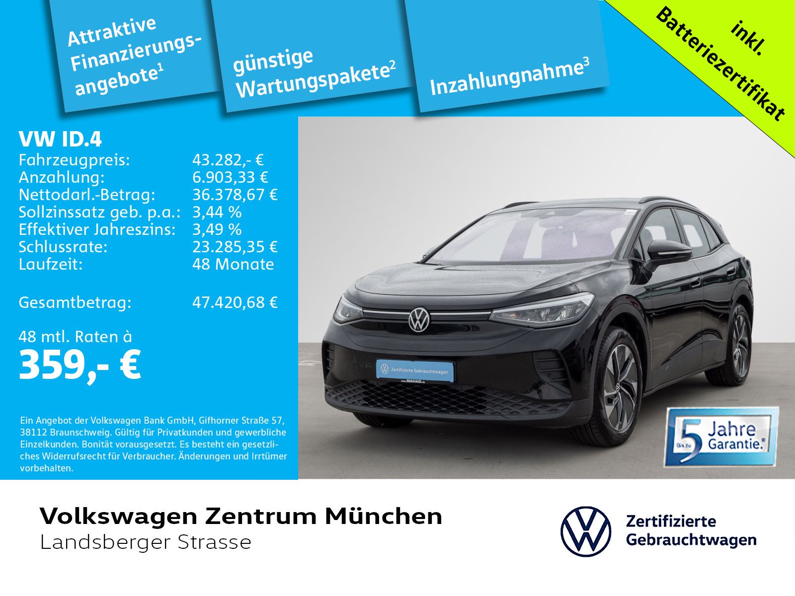 Volkswagen ID.4 Pro 210kW 82kWh Wärmepumpe AHK ACC CCS LED foto 2