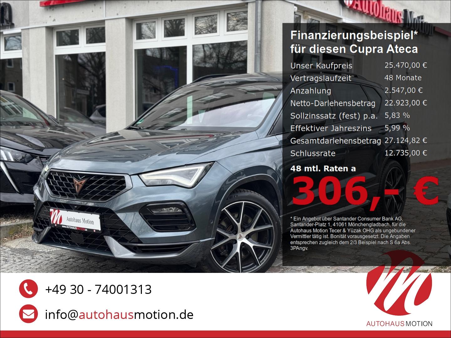 Cupra Ateca 4Drive 2.0 TSI facelift Pano Navi Kamera L